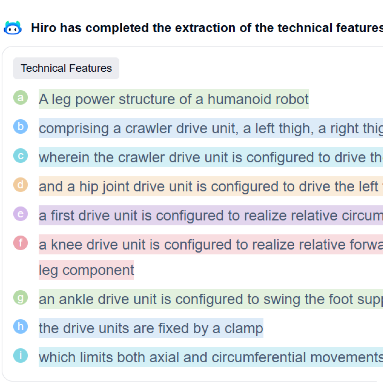 Extract core technical features
